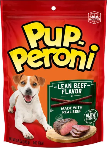 Vista 2 de Pup-Peroni Golosinas para perros con sabor a carne magra, bolsa de 5.6 onzas