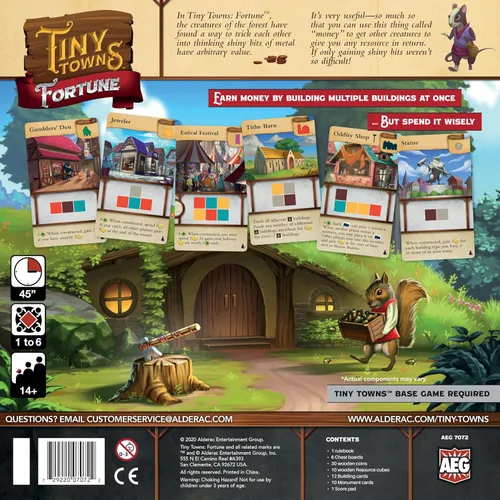 Vista 2 de AEG Tiny Towns: Fortune Expansion Agrega nuevos edificios, introduce dinero El uso inteligente de recursos limitados determina el éxito 1-6