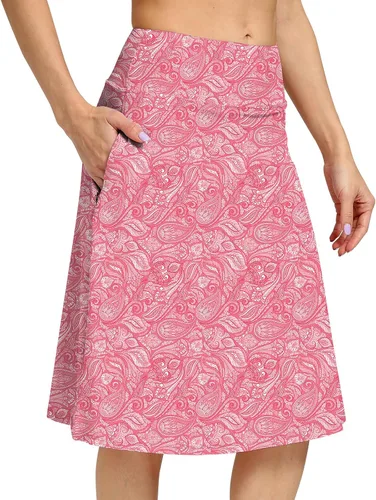 Vista 17 de Falda pantalón para mujer, modesta, hasta la rodilla, atlética, midi, para correr Beige