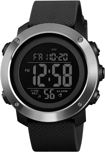 Vista 3 de Reloj deportivo digital para hombre, resistente al agua, con cronómetro, alarma, LED, luz trasera