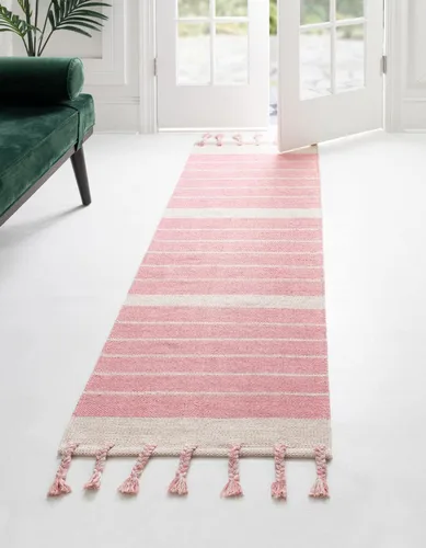 Vista 28 de Unique Loom Chindi Cotton Collection - Alfombra de área - Sophie (2 pies 2 pulgadas x 6 pies 1 pulgada, color aguamarina y blanco)