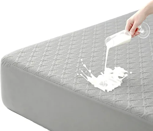 Vista 13 de Softhour - Funda de colchón acolchada de tamaño individual con mezcla de 40% Tencel de rayona de bambú y algodón, funda de colchón gruesa, lujosa