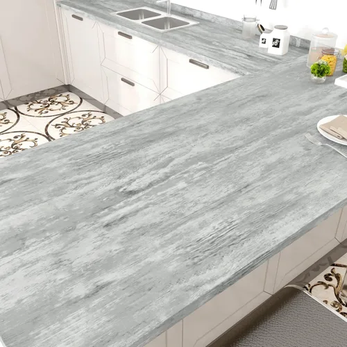 Vista 9 de WESTICK Papel de contacto de madera gris para encimeras, papel tapiz de madera gris, autoadhesivo, impermeable, papel de contacto de grano de madera