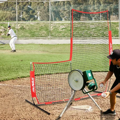 Vista 6 de 7FT Batting Screen, I-Screen L-Screen Pitching Net for Pitcher