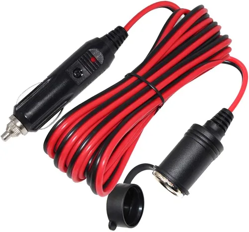 Vista 11 de SPARKING Cable de extensión para encendedor de cigarrillos de automóvil de 6 pies - Enchufe macho a toma hembra, cable resistente de 16AWG con luces