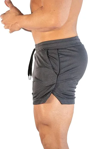 Vista 3 de CEHT Pantalones cortos deportivos para hombre de secado rápido culturismo pantalones cortos de entrenamiento para hombre pantalones cortos