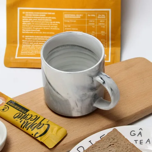 Vista 3 de M101 - Tazas de café apilables de 12 onzas para oficina, taza de cerámica de mármol novedosa para niños y niñas, amantes, mujeres y hombres, juego