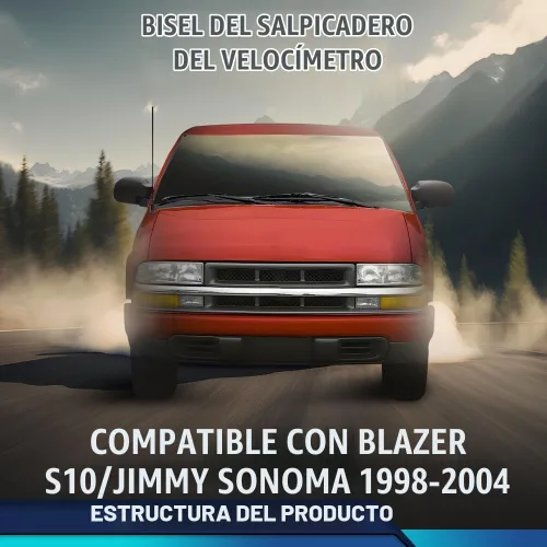 Vista 9 de PIT66 Bisel del Tablero de Instrumentos Cluster Bisel del Tablero Trim, Compatible con Chevy Blazer S10 GMC Jimmy Sonoma 1998 1999 2000 2001 2002