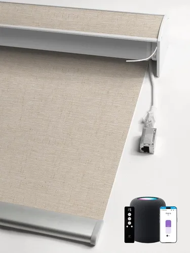 Vista 26 de SmartWings Persianas enrollables con cable duro PoE 100% opacas, muestra de tela