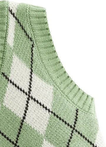 Vista 4 de SweatyRocks Chaleco corto de punto con cuello en V para mujer