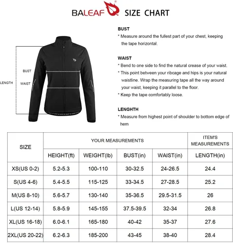 Vista 7 de BALEAF Women's Cycling Jacket Windproof Thermal Winter Running Cold Weather Gear Waterproof Softshell Warm