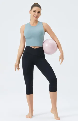Vista 6 de THE GYM PEOPLE Sujetador deportivo de soporte medio para mujer, extraíble, acolchado, sin mangas, para entrenamiento
