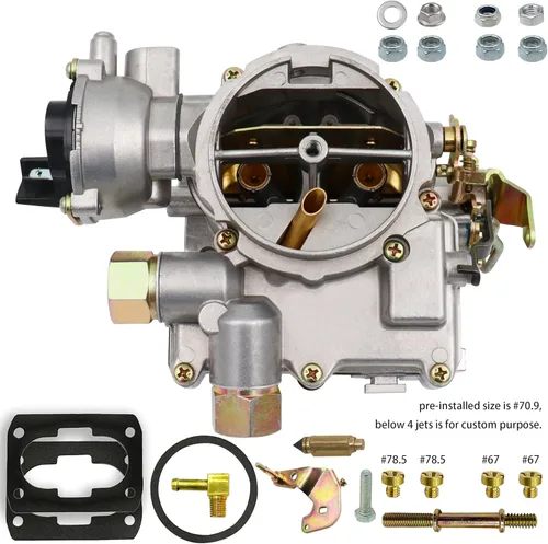 Vista 2 de Carburador marino para Mercruiser 3.0L 2.5L 2 barriles Carburador 4 CYL Mercarb Carb con chorros de enlace largo y juntas estrangulador eléctrico
