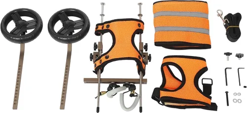 Vista 7 de Silla de ruedas ajustable para patas traseras, carrito para silla de ruedas para perros con patas traseras lesionadas/discapacitadas para caminar