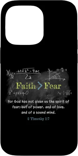Vista 21 de Faith > Fear 2 Timothy 1:7 Christian Verse Math Equation Case for iPhone 17