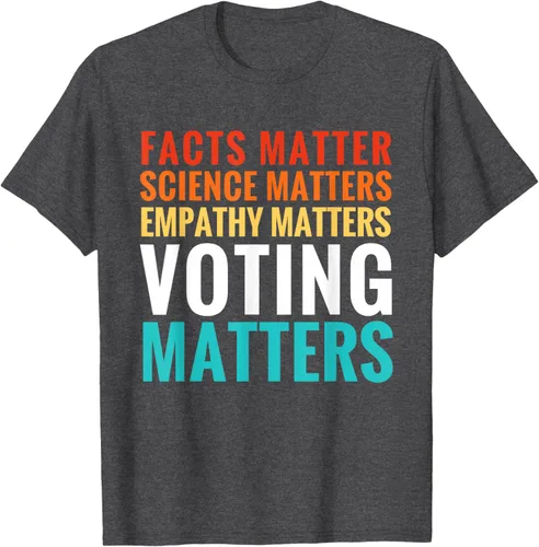 Vista 29 de Facts Matter Science Matters Voting Matters - Camiseta demócrata liberal, Negro, S