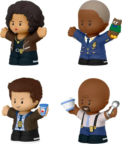 Vista 4 de Little People Collector Brooklyn Nine-Nine TV Series Edición Especial Set para adultos y fanáticos, 4 figuras en paquete de exhibición