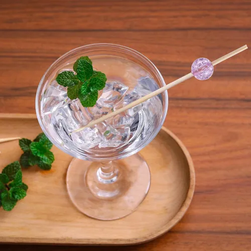 Vista 2 de 200 piezas de palillos de cóctel, palillos de dientes de 4.7 pulgadas para aperitivos, brochetas de bambú para cóctel y bebidas, postres