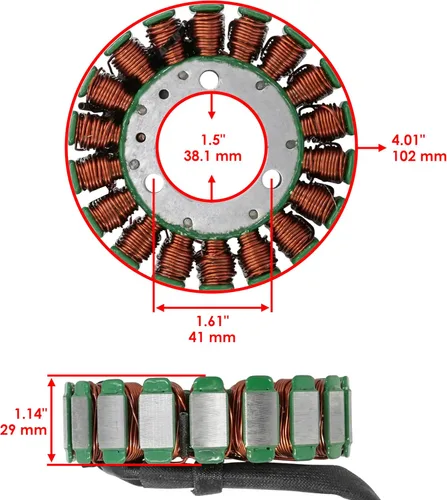 Vista 2 de Caltric Estator compatible con Kawasaki Bayou 300 Klf300 Klf-300 1999-2004