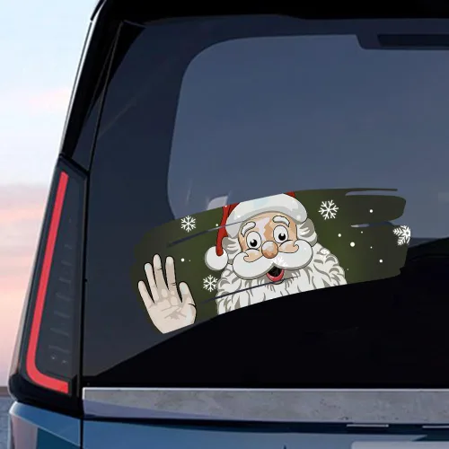 Vista 65 de Pegatina Navideña de Papá Noel Asomado, Lindas Pegatinas de Venado y Muñeco de Nieve para Ventana, Adhesivos para Parachoques de Coche, Adornos