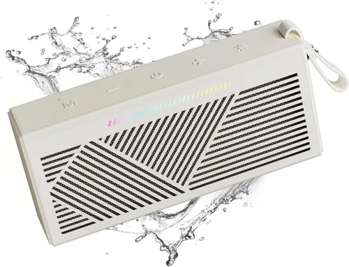 Vista 8 de Altavoz Bluetooth, altavoces Bluetooth inalámbricos portátiles con sonido HD, altavoz impermeable IPX5 con luces LED RGB, Bluetooth5.3