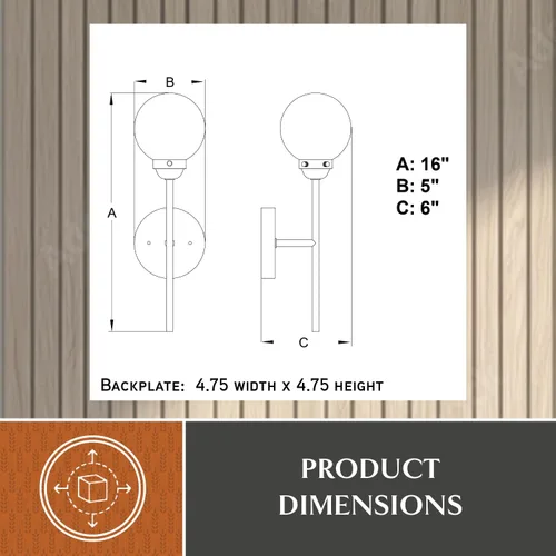Vista 6 de VAXCEL Orbit 1 - Aplique de pared industrial MCM de latón y bronce aceitado claro globo de cristal transparente