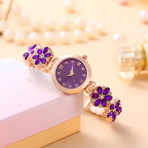Vista 4 de ADSBIAOYE Reloj de pulsera para mujer, artículo de moda, reloj de cuarzo impermeable con forma de flor