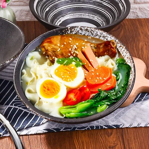 Vista 2 de Juego de 2 cuencos de cerámica para ramen, cuencos de sopa grandes de 32 onzas para Pho, Udon o fideos, cuencos de fideos esmaltados reactivos