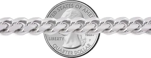 Vista 3 de Savlano Collar de plata de ley 925 de 0.276 in de cadena de eslabones cubanos italianos Miami para hombres y niños, fabricado en Italia, viene