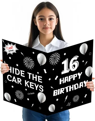 Vista 21 de Idealmuzik Tarjeta Jumbo de Feliz 10º Aniversario – Tarjeta de Felicitación de Congratulaciones Grande Plegada de 14x22 Pulgadas con Sobre, Tarjeta
