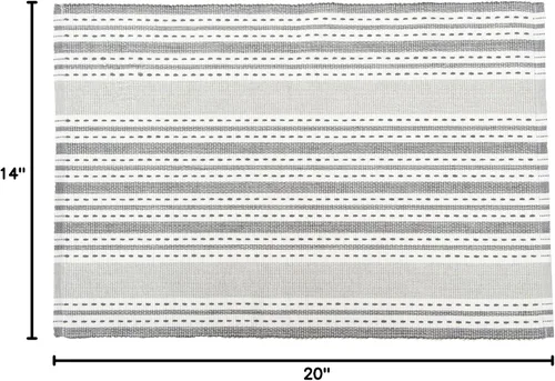 Vista 5 de C&F Home Warner Slate Woven - Juego de 6 manteles individuales rectangulares reversibles, color gris