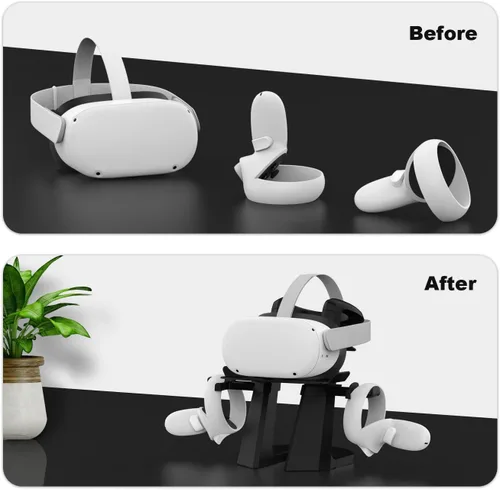 Vista 3 de AMVR Compatible with Quest 2 Stand Upgraded Heavier VR Headset Display Stand Holder and Controller Mount Station for Quest 2Quest 1RiftRift S and