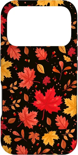 Vista 29 de iPhone 11 Pro Halloween Pattern Fall Leaves Pattern - Funda de la temporada de otoño