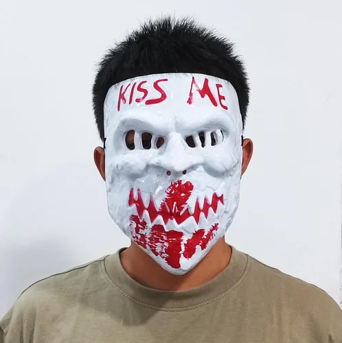 Vista 5 de Máscara de PVC con diseño de asesino de terror de PVC para disfraz de fiesta de Halloween