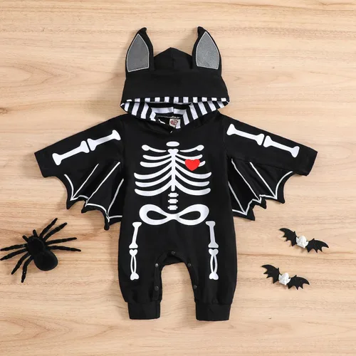 Vista 2 de Traje de una pieza para niños pequeños, mameluco negro para niños