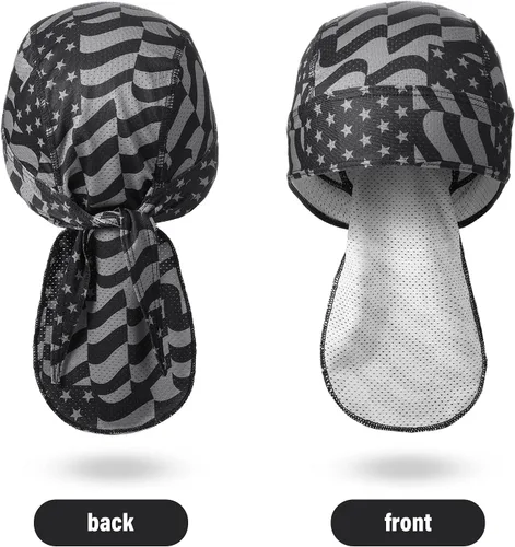 Vista 4 de Chuangdi 3 unidades Do Rags Dew Rag Skull Caps para hombres, bandana, gorros, sombreros pirata, gorras de ciclismo, diademas para la cabeza