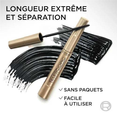 Vista 9 de L'Oreal Paris - Máscara de pestañas Telescopic, color negro, 0.3 onzas líquidas
