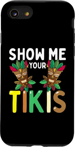 Vista 13 de Carcasa divertida para iPhone 14 Show Me Your Tikis Boobs Aloha Hawaii Luau