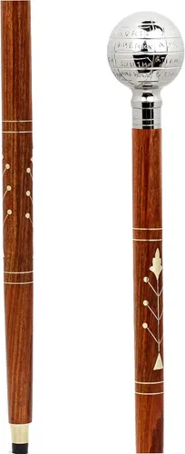 Vista 12 de Bastones de lujo Bastón hecho a mano de palisandro con barras decorativas cromadas de latón macizo Nagina International