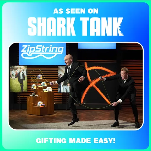 Vista 2 de ZipString - La maravilla te espera con el lanzador de cuerdas en bucle con juguete antiestrés con temática de Shark Tank, desafiando la gravedad