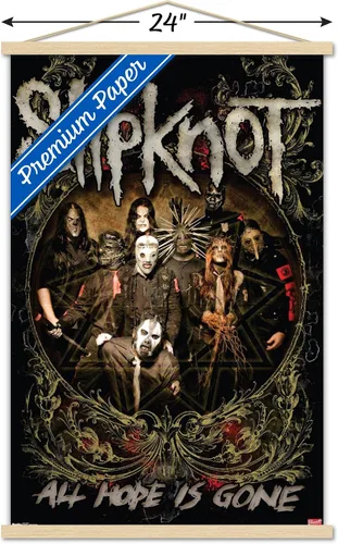 Vista 3 de Trends International Slipknot - Póster de pared Hope Is Gone, 22.375 x 34 pulgadas, paquete de impresión premium y colgador de madera de haya