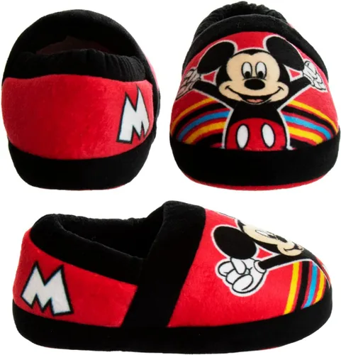 Vista 5 de Disney Mickey Mouse Boys Slippers - Plush Lightweight Warm Comfort Soft Aline House Kids Shoes Slippers (ToddlerLittle Kid)