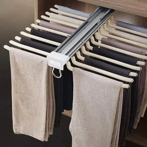 Vista 3 de MYOYAY Perchero extraíble para pantalones con 22 brazos de acero, organizador de ropa para armario, para ahorrar espacio y almacenamiento, carga