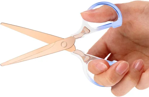 Vista 7 de Honagu Tijeras, tijeras de acero inoxidable acrílico transparente, tijeras profesionales de oficina para el hogar, escuela, oficina, manualidades