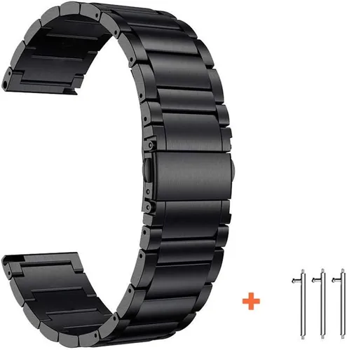 Vista 8 de Vivoactive - Correa de metal 4S, Venu 3S/2S, compatible con correas de reloj Fossil de 0.709 in, correa de acero inoxidable esmaltado compatible