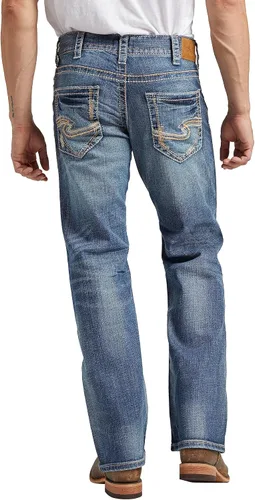 Vista 3 de Silver Jeans Co. Pantalón de jean Zac de ajuste relajado y recto para hombres