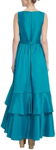 Vista 7 de Badgley Mischka Vestido con volantes en cascada con detalle de roseta