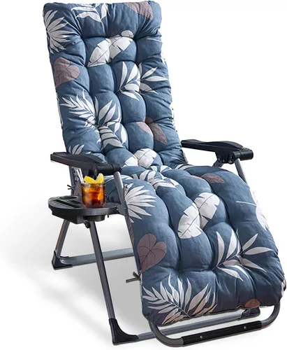 Vista 16 de Moclever Zero Gravity - Cojín para silla de 67 x 22 x 3 pulgadas, almohadilla reclinable acolchada gruesa con 6 lazos seguros, cojín de apoyo suave