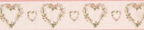 Vista 2 de Papel tapiz floral con forma de corazón, diseño retro, rollo de 15 x 5.25 pulgadas