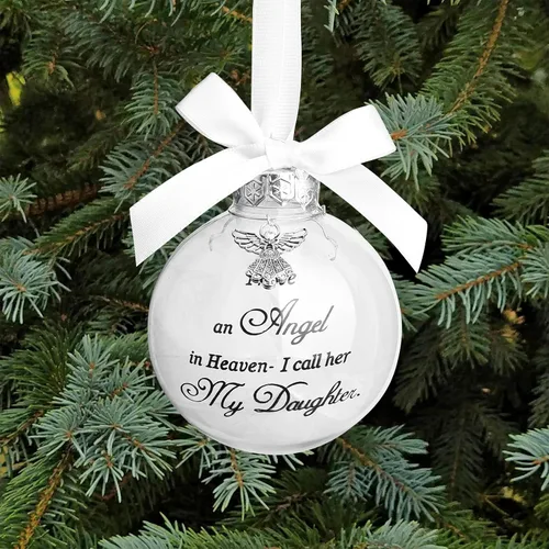 Vista 12 de Adorno de ángel conmemorativo de Navidad con diseño de bola de plumas con texto en inglés "I Have an Angel in Heaven I Call Her Aunt Family